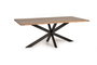 GINER Y COLOMER Table de salle à manger en acacia naturel et pieds en métal noir
